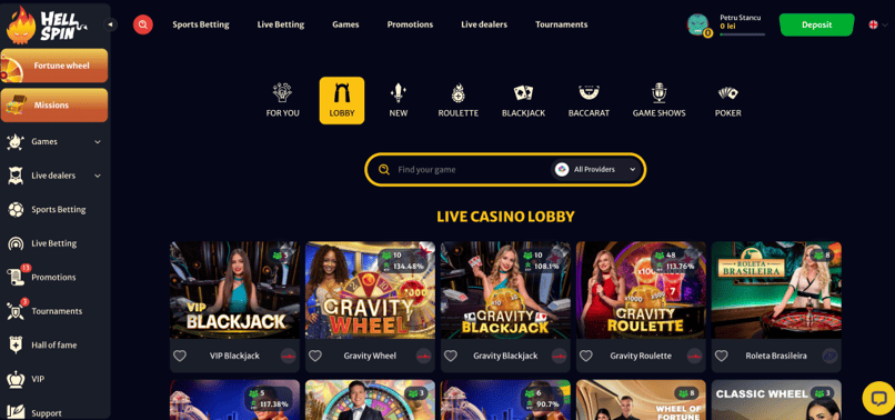 Live casino Hellspin